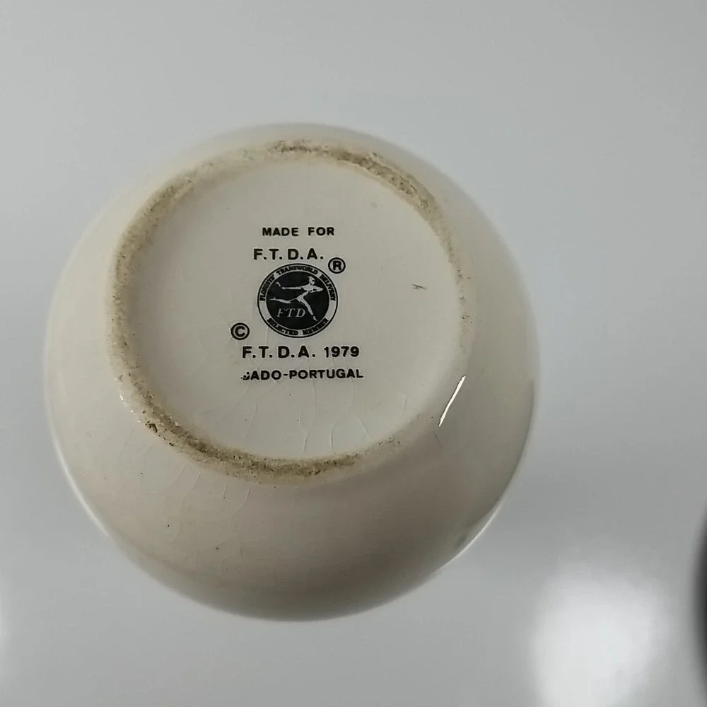 Vintage 1980 FTDA Floral Vase | Made in Portugal | Cottage Chic Decor